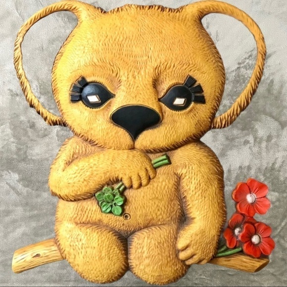 Vintage Plastic Koala Bear Wall Hanging Wall Art Dart Industries - Picture 1 of 9